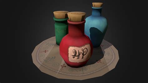 Free hand painted potions - Download Free 3D model by Andres Rojo (@triandresf) [3b3f338 ...