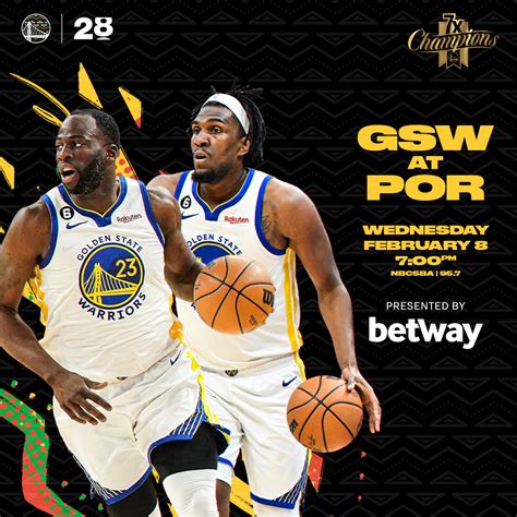 Golden State Warriors on Twitter: "Wednesday work. 🏀 GSW at POR 🕠 7pm ...