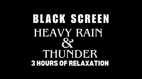 3 HOURS BLACK SCREEN RAIN & THUNDER - AMBIENCE FOR RELAXATION - YouTube