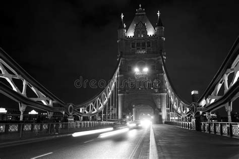 Tower Bridge Panorama at Night Black and White Stock Image - Image of travel, famous: 115863761