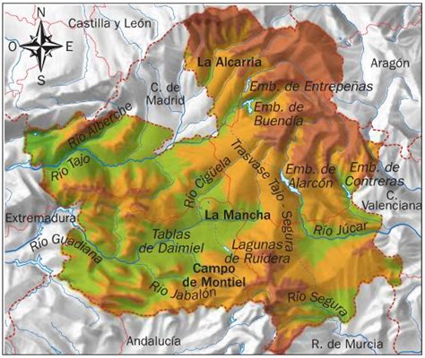 LA GUARIDA DE MI MAESTRO: MAPA DEL RELIEVE DE CASTILLA-LA MANCHA II