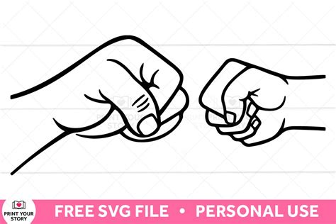 Free Father and Child Fist Bump SVG - Personal Use