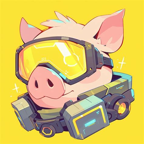 Premium Vector | A diligent pig software engineer cartoon style