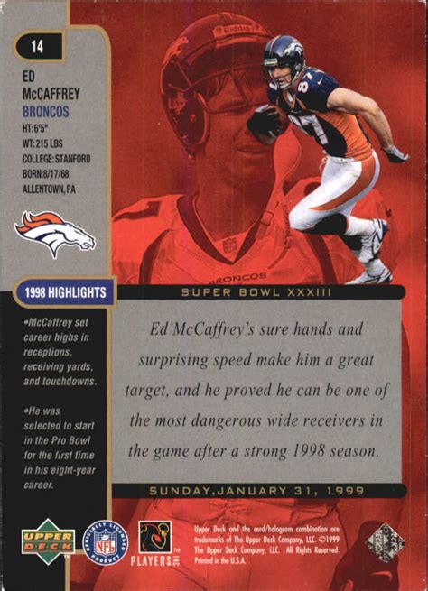 1999 Upper Deck Super Bowl XXXIII #14 Ed McCaffrey - MINT