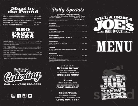 Oklahoma Joe's Barbecue & Catering | Downtown Tulsa menu in Tulsa, Oklahoma, USA