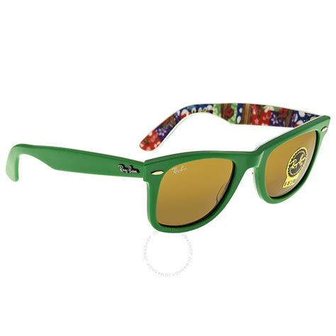 Ray Ban Original Wayfarer Green Plastic Frame 50mm Sunglasses RB2140-50 ...