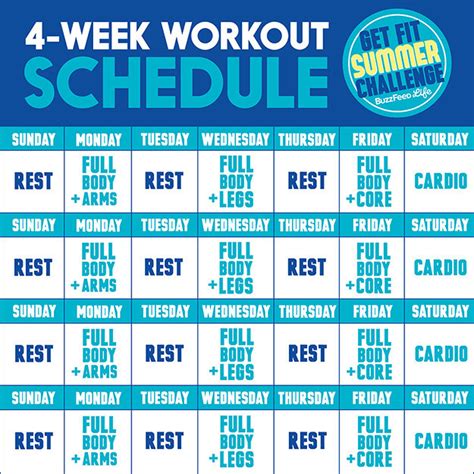 Weight Loss News and Tips: 4 Week Workout Schedule