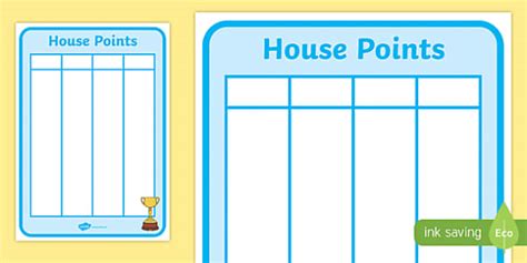 👉 House Points Recording Sheet, house points chart, merits, merit, merit