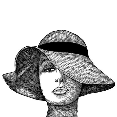 Girl With Fancy Hat Drawing by Karl Addison