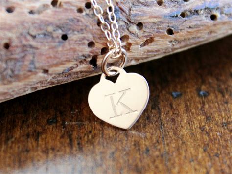 Personalized Gold Heart Initial Necklace - Tricia Necklace | 2 Sisters Handcrafted