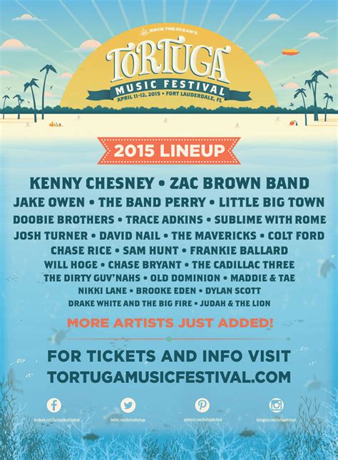 Tortuga Music Festival Lineups