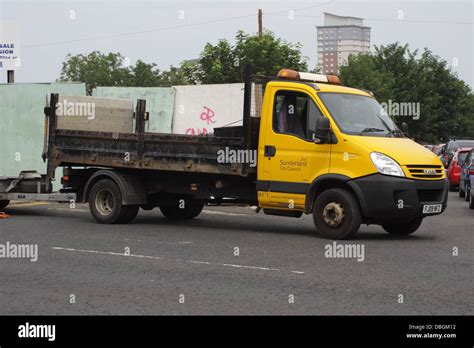 Sunderland City Council Work van Stock Photo - Alamy