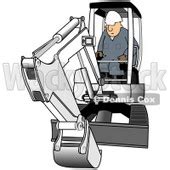 Bobcat Mini Excavator Clipart by Dennis Cox | Page #1 of Royalty-Free ...