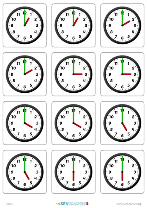 Create clock face matching cards with various times | Clock card, Clock, Telling time printable