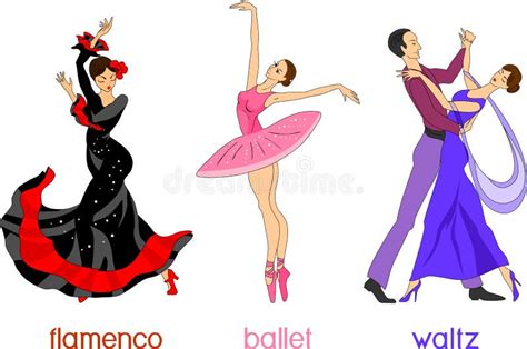 Dancing Guys, Girls, in Modern Styles, Types, with Different Movements. Stock Vector ...