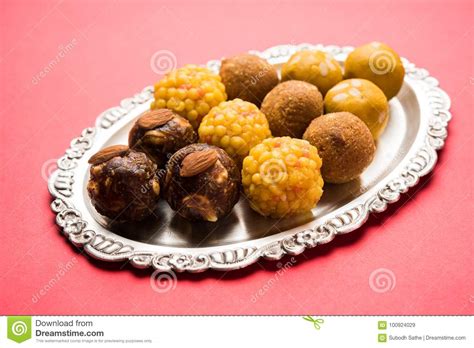 Stock Photo of Collection of Variety of Sweets or Orange Peda or Pedha or Pera Made Up of Milk ...