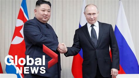 Kim Jong Un and Putin hold first-ever summit meeting - YouTube