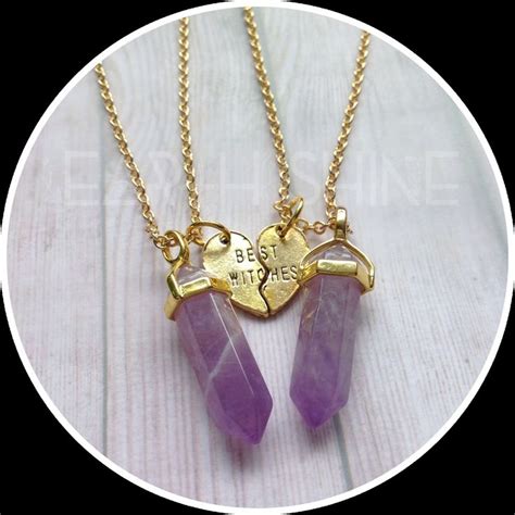 Best Witches Crystal Necklaces YOUR CHOICE of Gemstone Best - Etsy | Friend necklaces, Bff ...