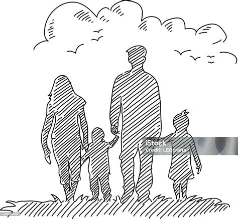 Happy Family Drawing Stock Illustration - Download Image Now - Family, Illustration, Drawing ...