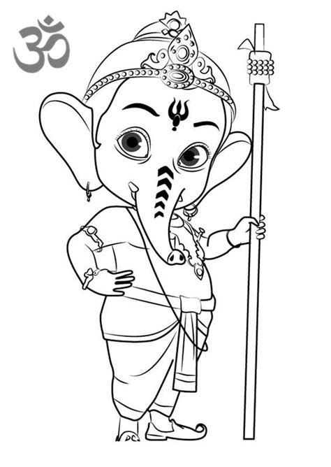 Bal Ganesha - Free Colouring Pages