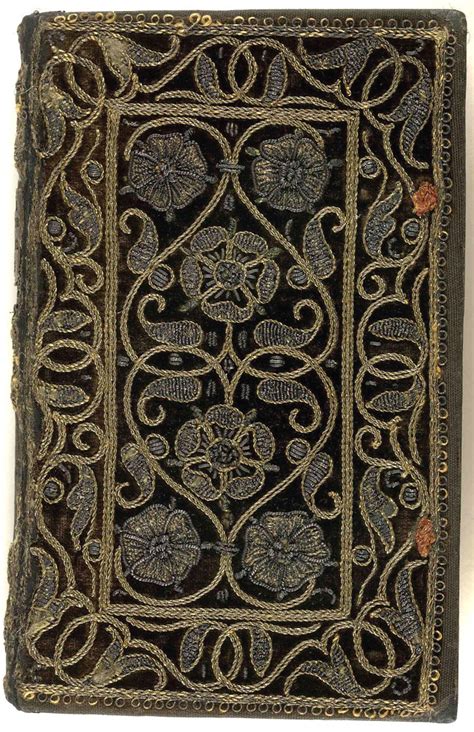 16th century embroidered velvet book with scroll and flora… | Flickr