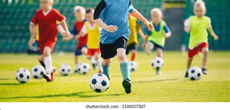 Football Soccer Training Kids Children Football Stock Photo 1100557307 ...