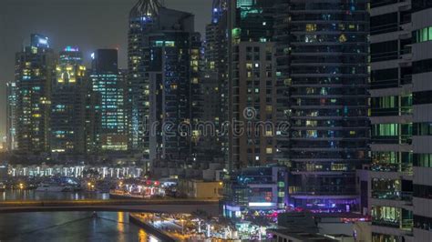 Water Canal on Dubai Marina Skyline at Night . Stock Photo - Image of dusk, architecture: 217474402