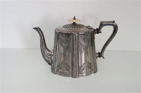 Vintage Teapot Antique Victorian Silver Plate by Daniel