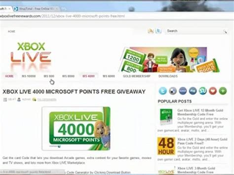 Get 4000 Free Microsoft Points Redeem Codes Updated 2012 - video ...