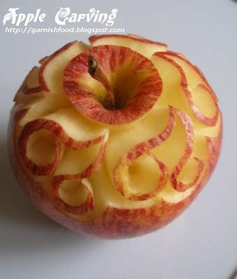 GarnishFoodBlog - Fruit Carving Arrangements and Food Garnishes: Apple Carving For Today