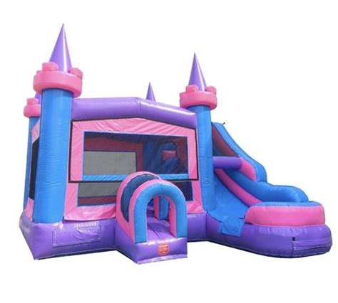 Pink Castle Bounce House/Water Slide Combo - Backyard Bouncers