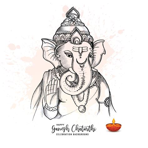 Hand draw sketch lord ganesh chaturthi beautiful holiday card background 10521645 Vector Art at ...