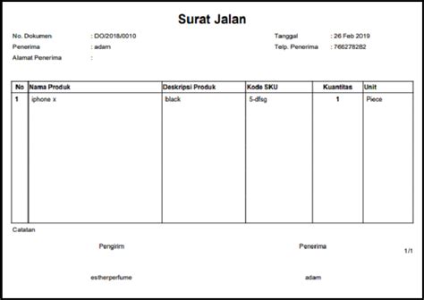 Contoh Surat Jalan - Contoh Surat