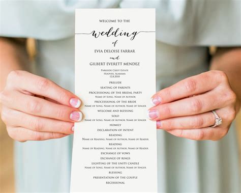 Wedding Program Template | Stationery Templates ~ Creative Market