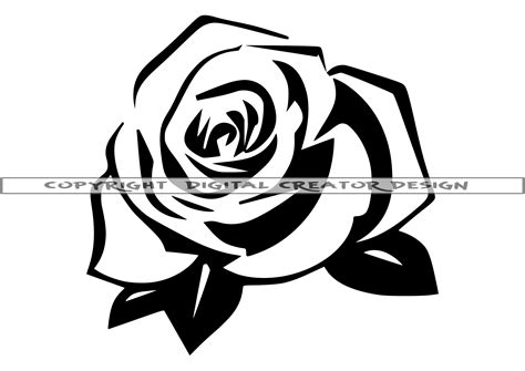 Rose Outline SVG Flower Outline SVG Rose Outline Clipart | Etsy