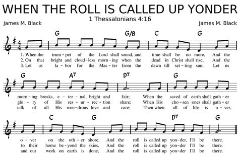 When The Roll Is Called Up Yonder Sheet Music | Audiolover