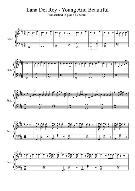 young and beautiful piano sheet music - Google Search Piano Sheet Music ...