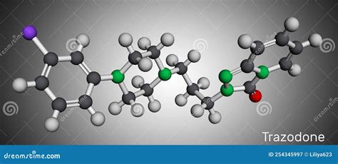 Trazodone Molecular Structure, 3d Model Molecule, Antidepressant ...