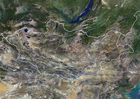 Mongolia, satellite image - Stock Image - C059/1374 - Science Photo Library