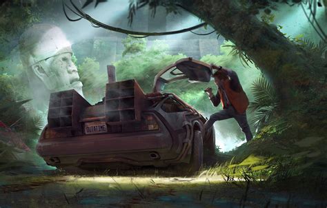 Wallpaper Figure, Machine, Jungle, Fantasy, DeLorean DMC-12, Art, Art ...