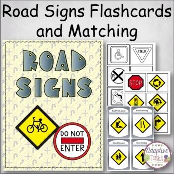 Road Signs Flashcards and Matching by Adaptive Tasks | TpT