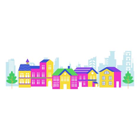 Colorful Small Urban Town House Background Vector, Town, Town House ...