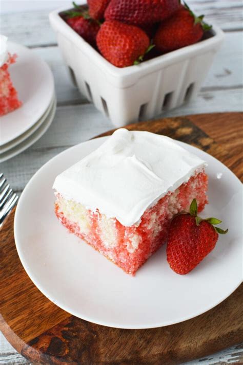 Incredibly Easy Strawberry Jello Poke Cake Recipe