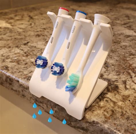Toothbrush Holder for Electric Toothbrush Heads, Self Draining White ...