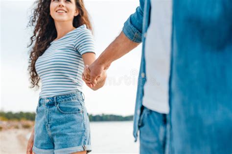 Boyfriend and Girlfriend Holding Hands and Walking Stock Image - Image ...