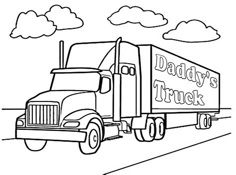 Pretty Photo Of Semi Truck Coloring Pages Semi Truck Coloring Pages ...