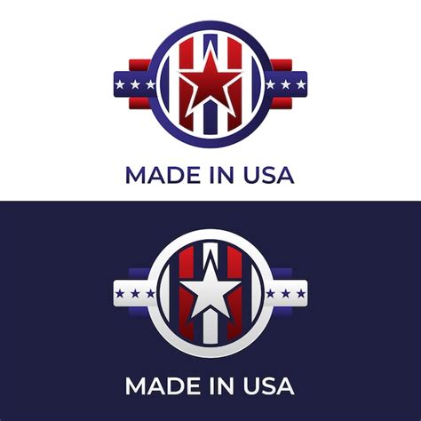 Premium Vector | Rounded shield american flag logo design