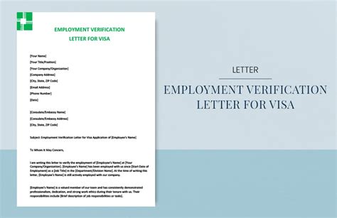 Letter Of Employment Verification For Visa - Infoupdate.org