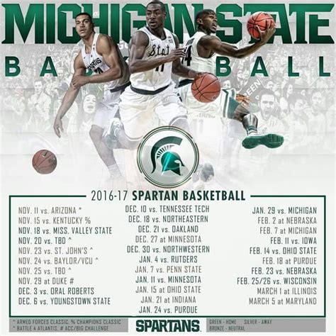 Msu Basketball Schedule Printable - Printable Calendars AT A GLANCE