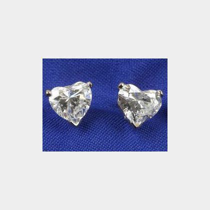 Sold at auction Heart-Shaped Diamond Stud Earrings Auction Number 2146 Lot Number 528 | Skinner ...